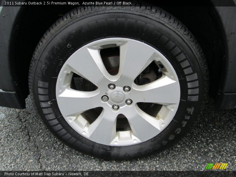 Azurite Blue Pearl / Off Black 2011 Subaru Outback 2.5i Premium Wagon