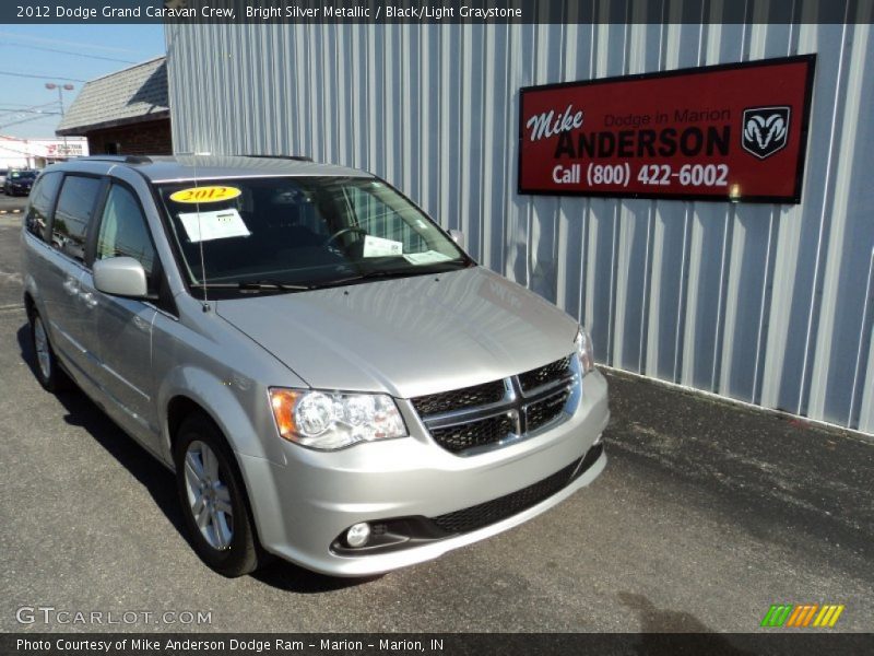 Bright Silver Metallic / Black/Light Graystone 2012 Dodge Grand Caravan Crew