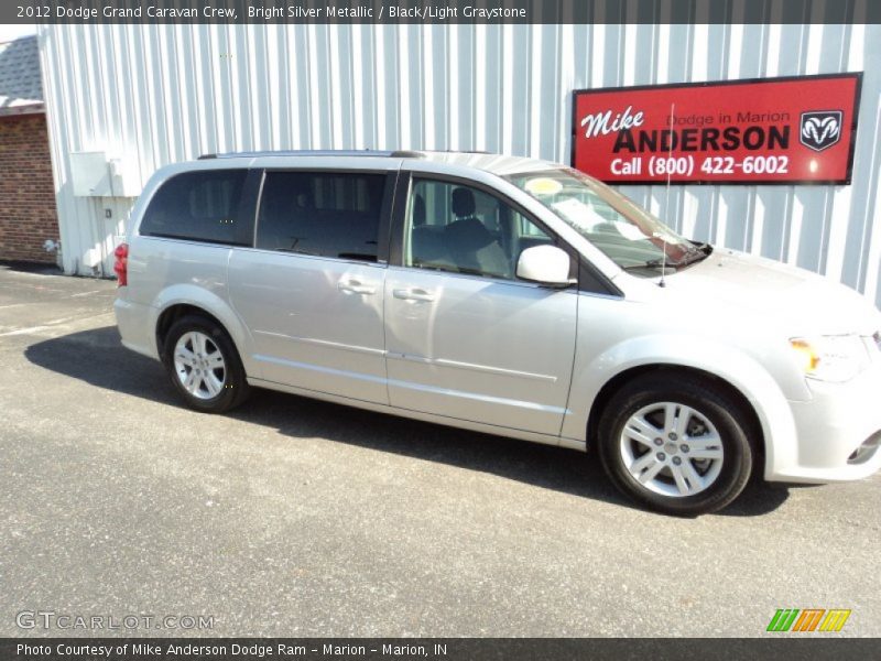 Bright Silver Metallic / Black/Light Graystone 2012 Dodge Grand Caravan Crew