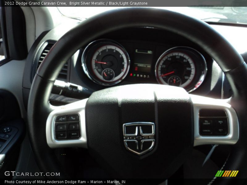 Bright Silver Metallic / Black/Light Graystone 2012 Dodge Grand Caravan Crew
