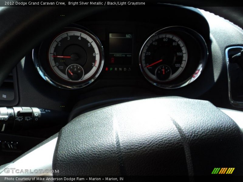 Bright Silver Metallic / Black/Light Graystone 2012 Dodge Grand Caravan Crew