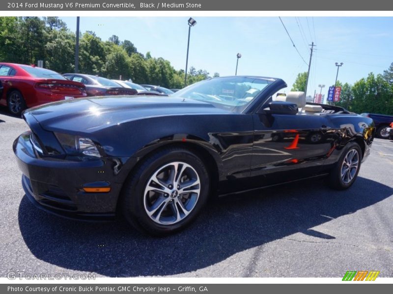 Black / Medium Stone 2014 Ford Mustang V6 Premium Convertible