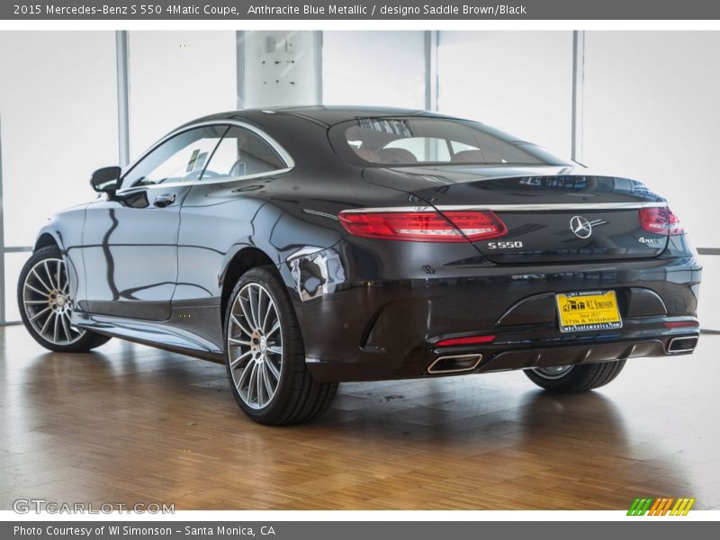 Anthracite Blue Metallic / designo Saddle Brown/Black 2015 Mercedes-Benz S 550 4Matic Coupe