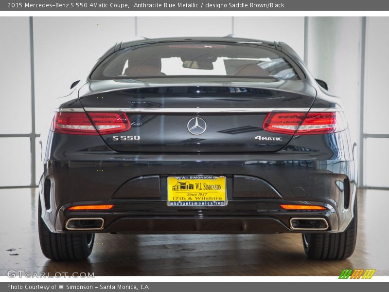 Anthracite Blue Metallic / designo Saddle Brown/Black 2015 Mercedes-Benz S 550 4Matic Coupe
