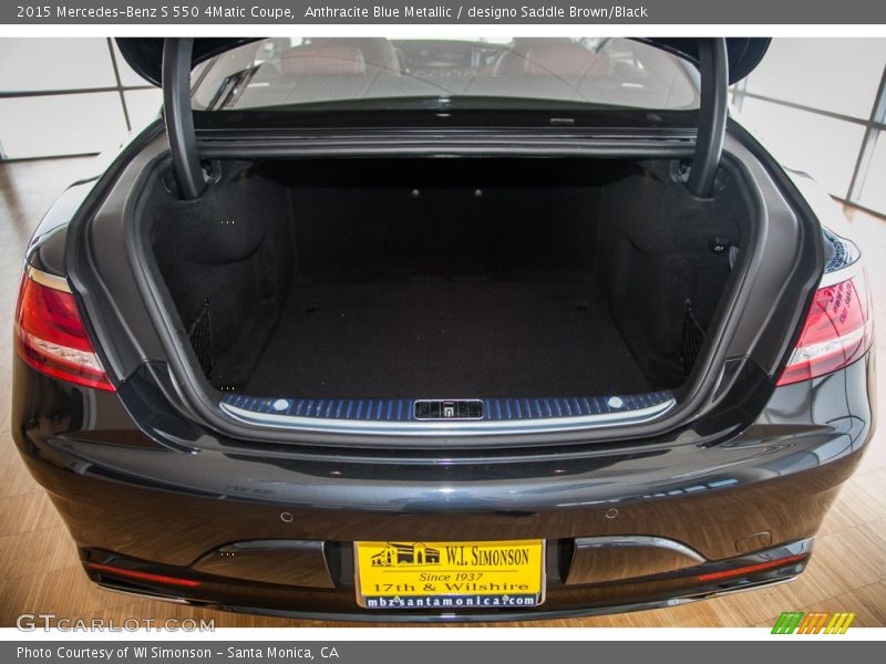 Anthracite Blue Metallic / designo Saddle Brown/Black 2015 Mercedes-Benz S 550 4Matic Coupe
