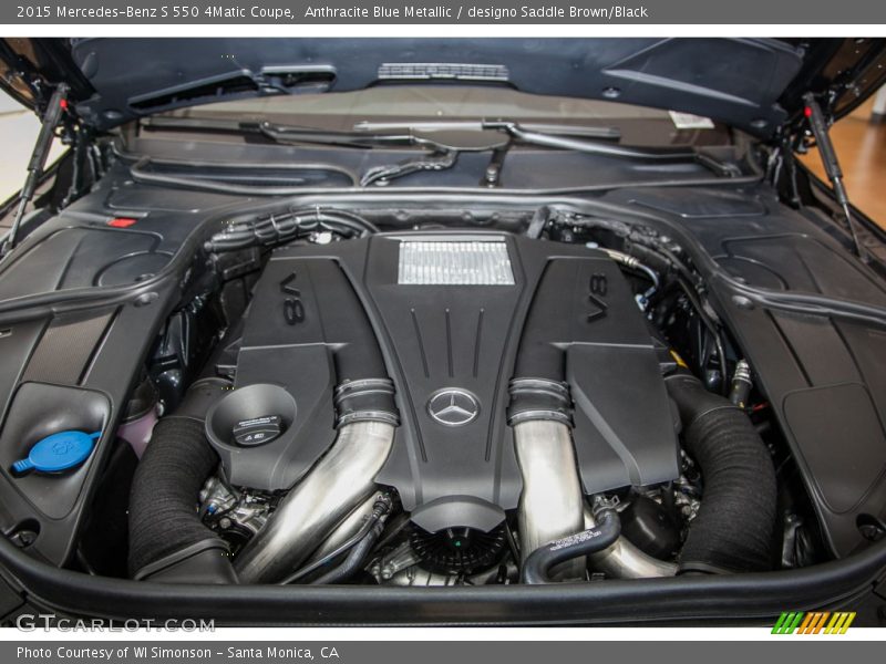 Anthracite Blue Metallic / designo Saddle Brown/Black 2015 Mercedes-Benz S 550 4Matic Coupe