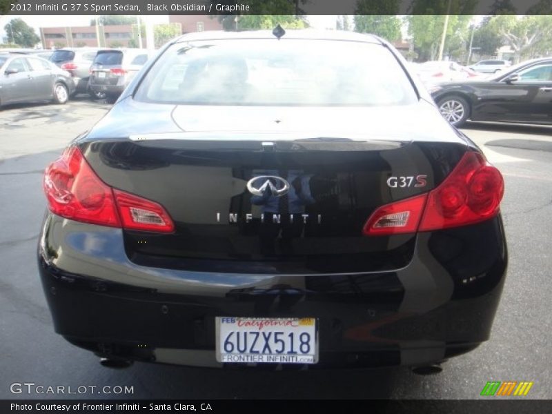 Black Obsidian / Graphite 2012 Infiniti G 37 S Sport Sedan