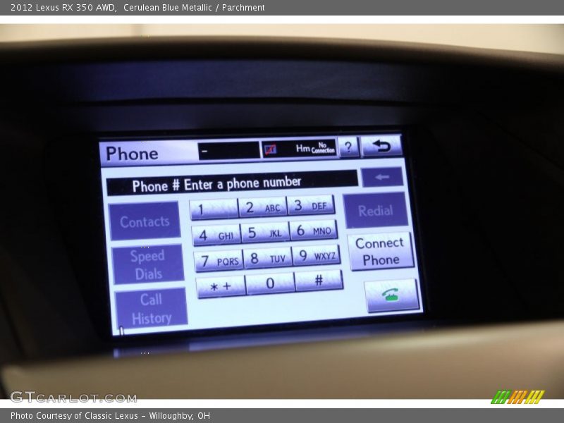 Cerulean Blue Metallic / Parchment 2012 Lexus RX 350 AWD