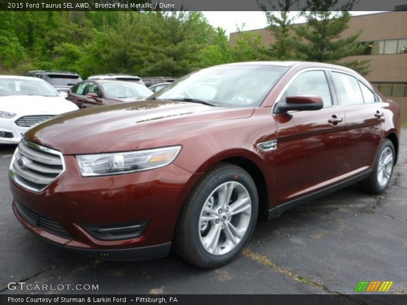 Bronze Fire Metallic / Dune 2015 Ford Taurus SEL AWD