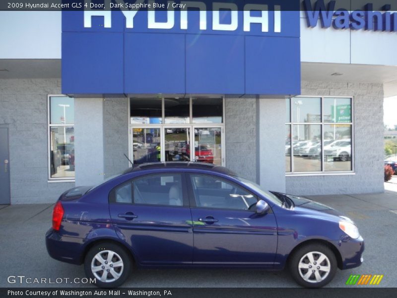 Dark Sapphire Blue / Gray 2009 Hyundai Accent GLS 4 Door