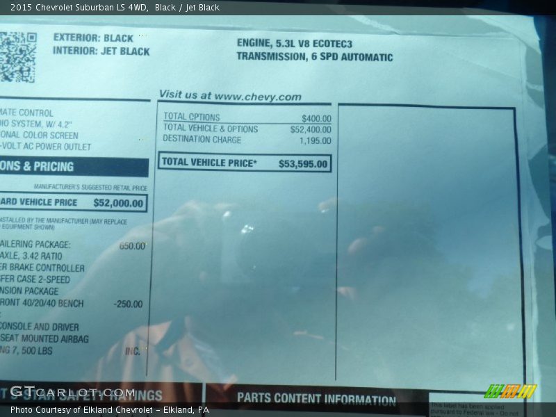 Black / Jet Black 2015 Chevrolet Suburban LS 4WD