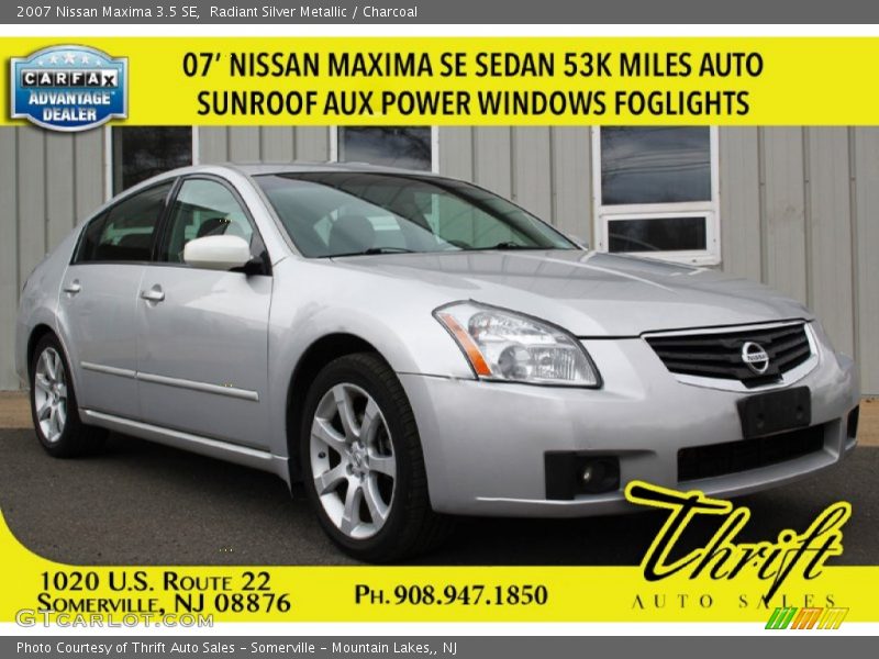Radiant Silver Metallic / Charcoal 2007 Nissan Maxima 3.5 SE