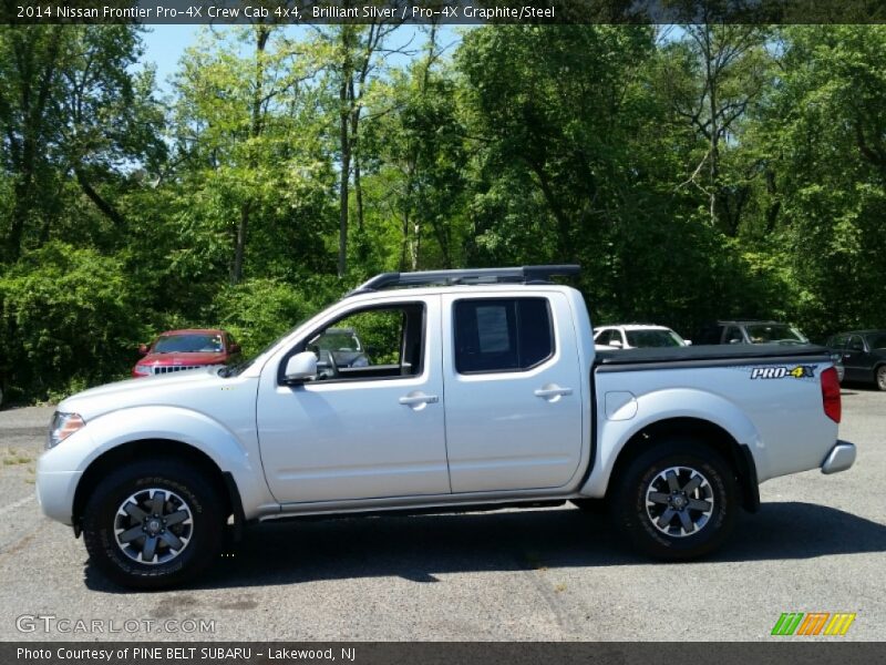 Brilliant Silver / Pro-4X Graphite/Steel 2014 Nissan Frontier Pro-4X Crew Cab 4x4