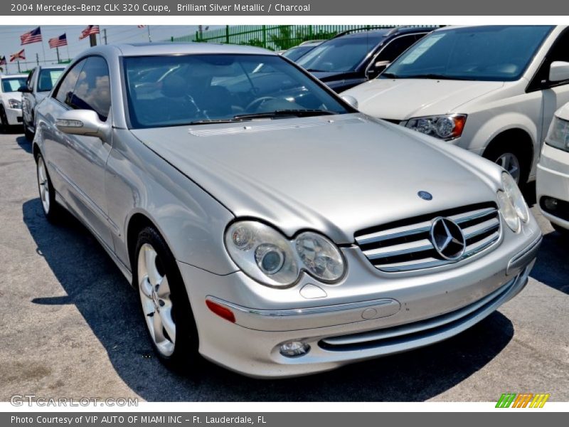 Brilliant Silver Metallic / Charcoal 2004 Mercedes-Benz CLK 320 Coupe
