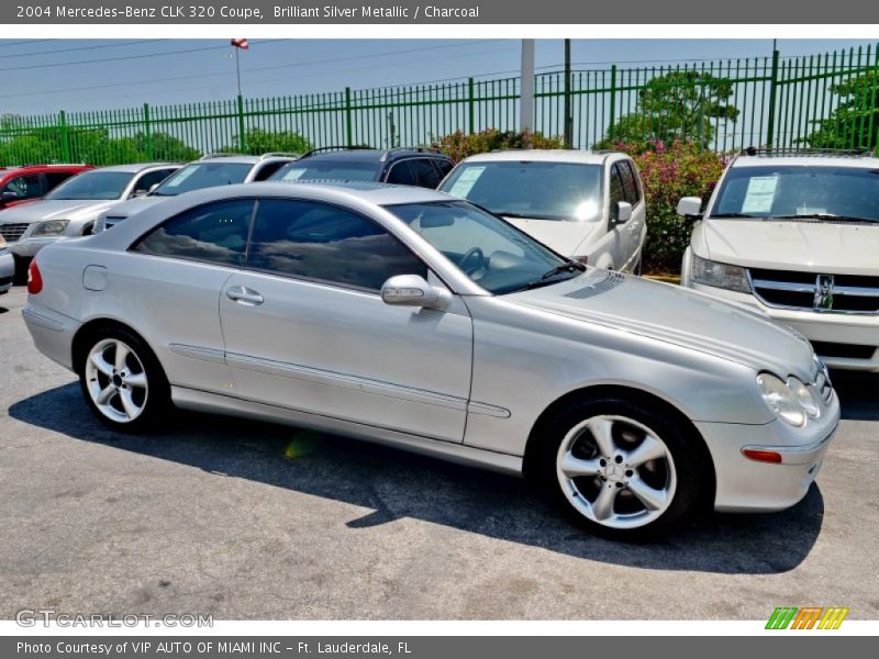 Brilliant Silver Metallic / Charcoal 2004 Mercedes-Benz CLK 320 Coupe