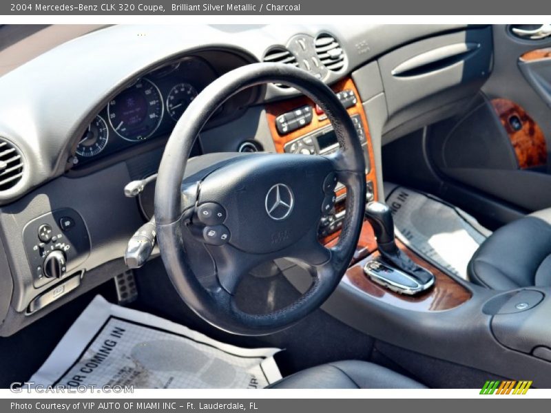 Brilliant Silver Metallic / Charcoal 2004 Mercedes-Benz CLK 320 Coupe