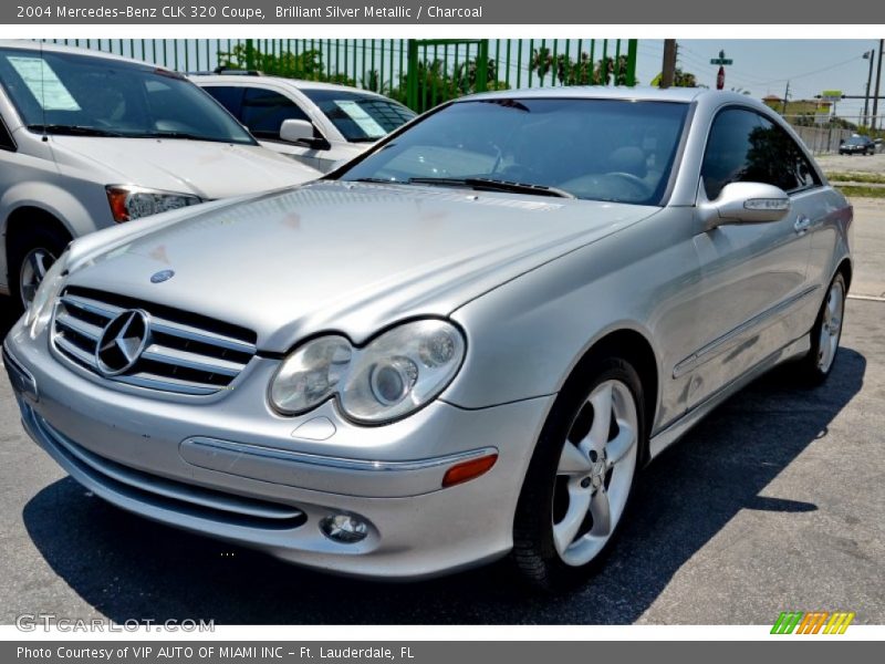 Brilliant Silver Metallic / Charcoal 2004 Mercedes-Benz CLK 320 Coupe