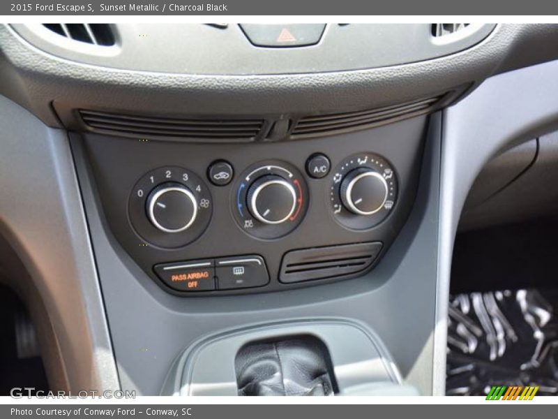 Sunset Metallic / Charcoal Black 2015 Ford Escape S