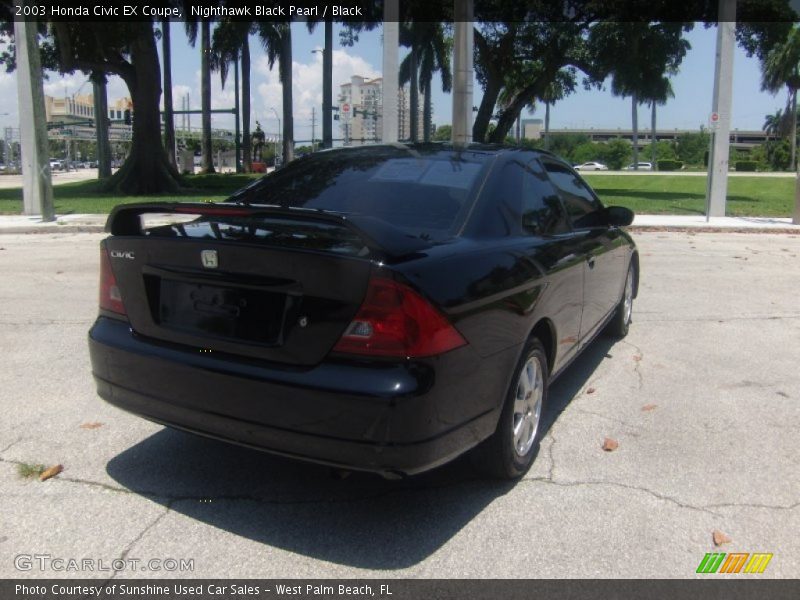Nighthawk Black Pearl / Black 2003 Honda Civic EX Coupe