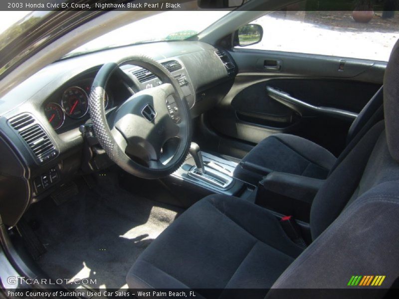 Nighthawk Black Pearl / Black 2003 Honda Civic EX Coupe