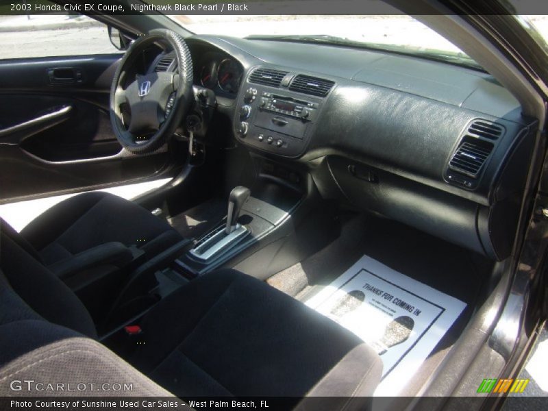 Nighthawk Black Pearl / Black 2003 Honda Civic EX Coupe