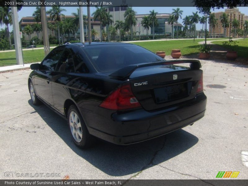 Nighthawk Black Pearl / Black 2003 Honda Civic EX Coupe