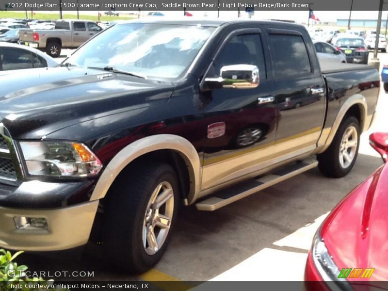 Saddle Brown Pearl / Light Pebble Beige/Bark Brown 2012 Dodge Ram 1500 Laramie Longhorn Crew Cab