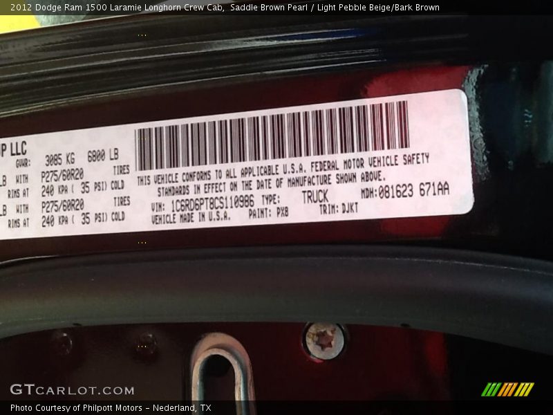 Saddle Brown Pearl / Light Pebble Beige/Bark Brown 2012 Dodge Ram 1500 Laramie Longhorn Crew Cab