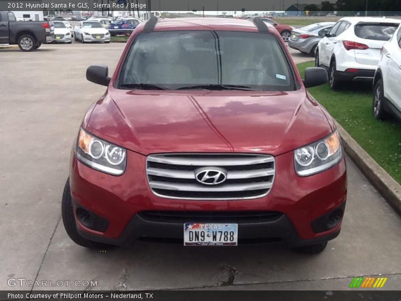 Sierra Red / Beige 2012 Hyundai Santa Fe GLS