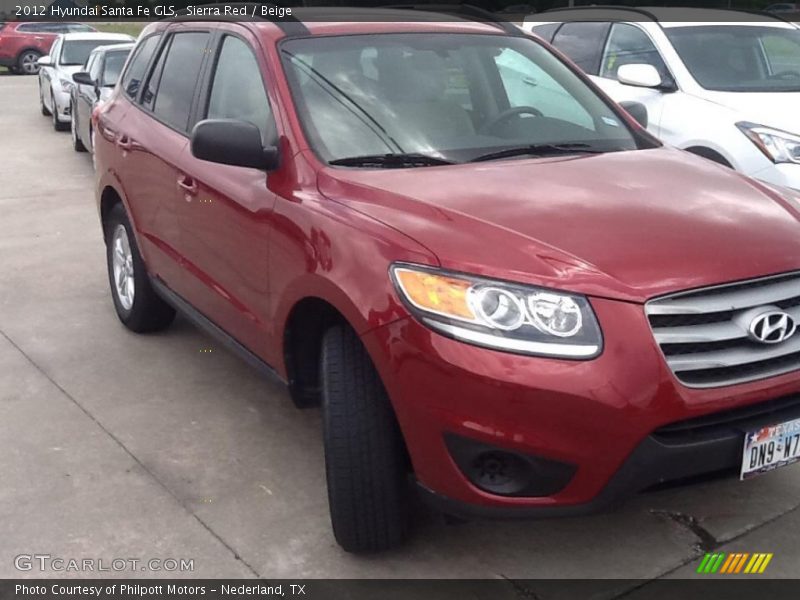 Sierra Red / Beige 2012 Hyundai Santa Fe GLS