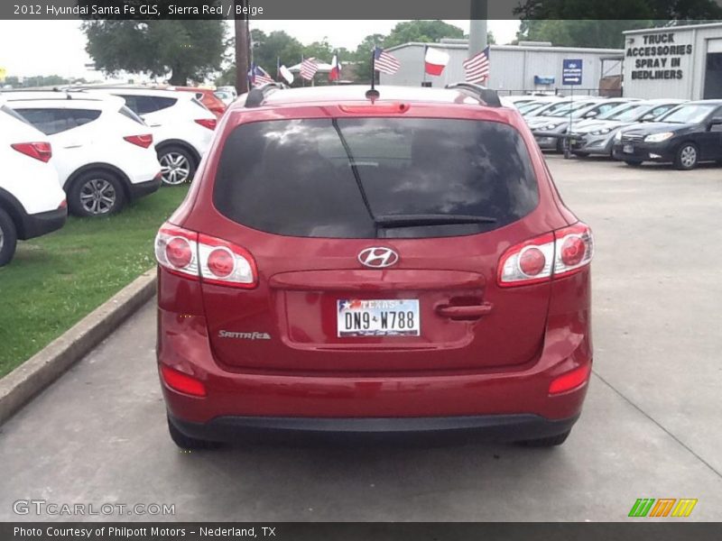 Sierra Red / Beige 2012 Hyundai Santa Fe GLS
