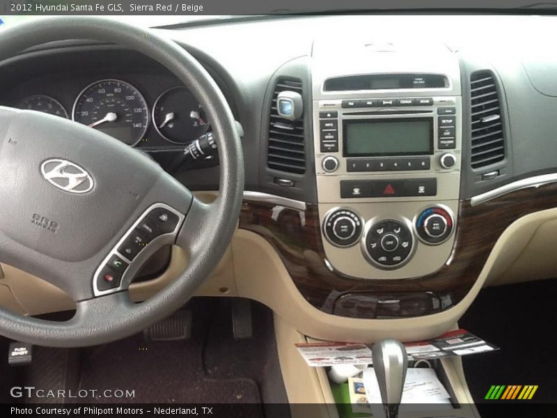 Sierra Red / Beige 2012 Hyundai Santa Fe GLS