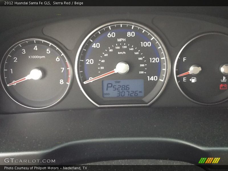 Sierra Red / Beige 2012 Hyundai Santa Fe GLS