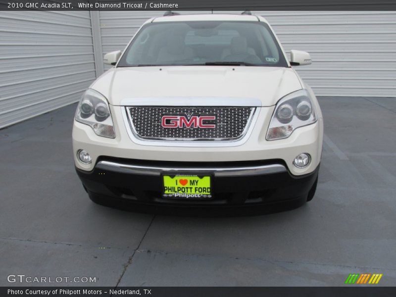 White Diamond Tricoat / Cashmere 2010 GMC Acadia SLT