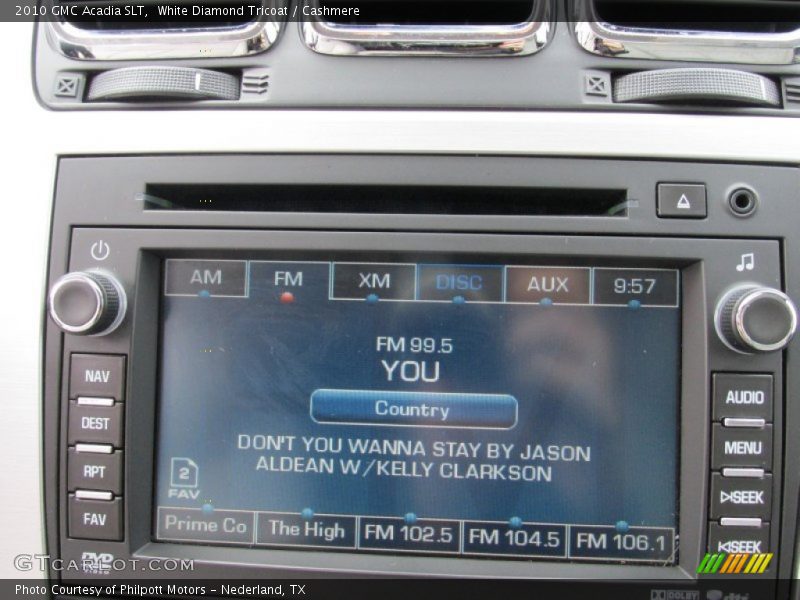 White Diamond Tricoat / Cashmere 2010 GMC Acadia SLT