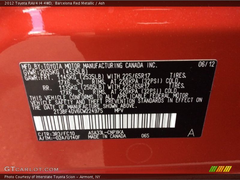 Barcelona Red Metallic / Ash 2012 Toyota RAV4 I4 4WD