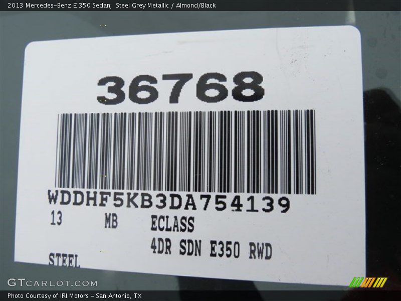 Steel Grey Metallic / Almond/Black 2013 Mercedes-Benz E 350 Sedan