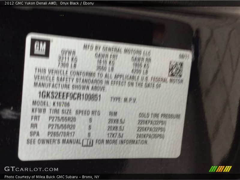 Onyx Black / Ebony 2012 GMC Yukon Denali AWD