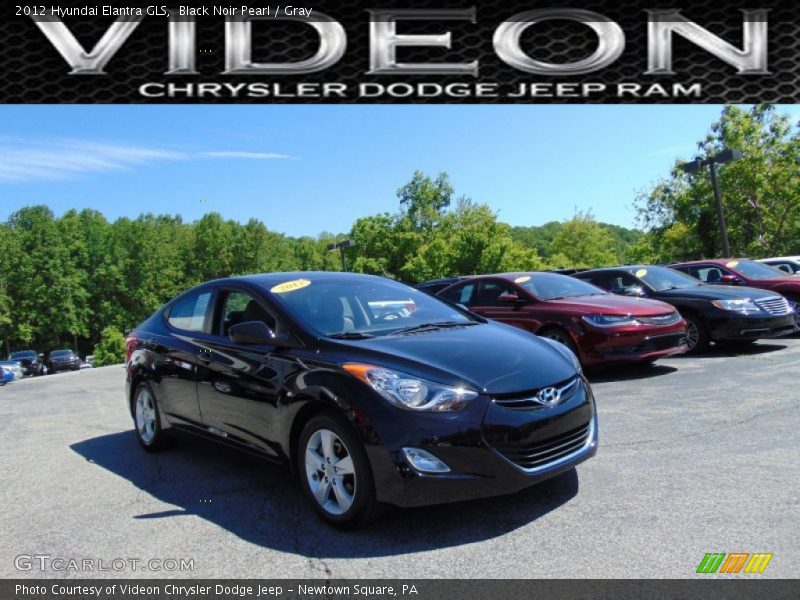 Black Noir Pearl / Gray 2012 Hyundai Elantra GLS