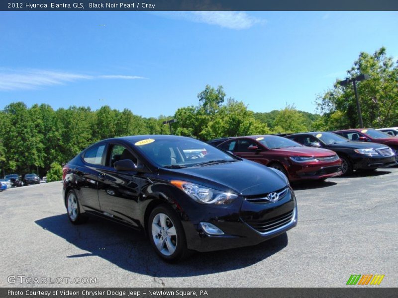 Black Noir Pearl / Gray 2012 Hyundai Elantra GLS