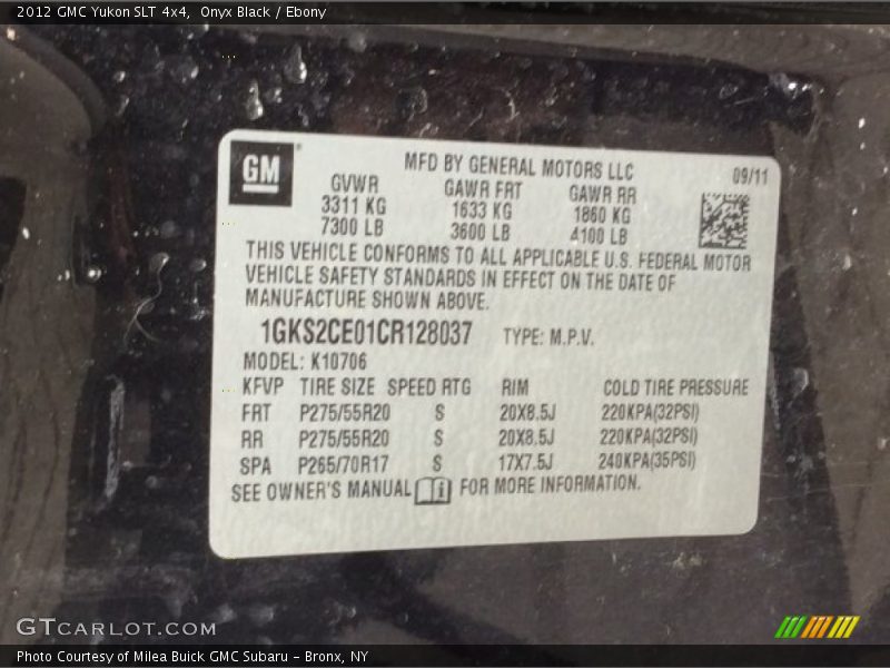 Onyx Black / Ebony 2012 GMC Yukon SLT 4x4