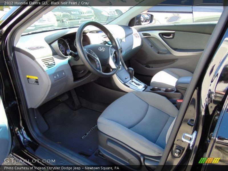 Black Noir Pearl / Gray 2012 Hyundai Elantra GLS