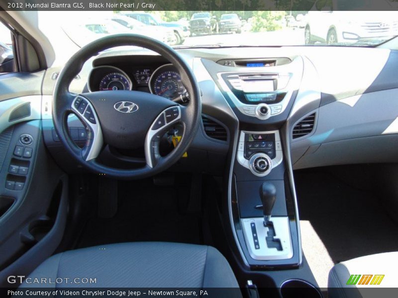 Black Noir Pearl / Gray 2012 Hyundai Elantra GLS