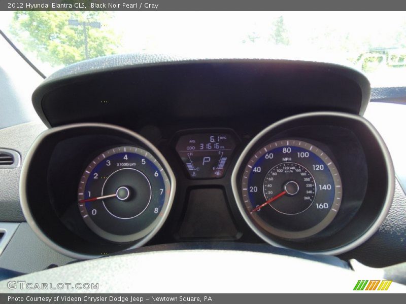 Black Noir Pearl / Gray 2012 Hyundai Elantra GLS