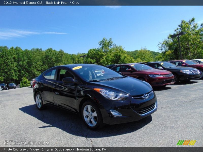 Black Noir Pearl / Gray 2012 Hyundai Elantra GLS