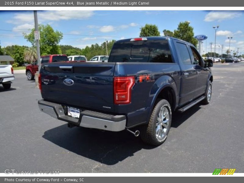 Blue Jeans Metallic / Medium Light Camel 2015 Ford F150 Lariat SuperCrew 4x4