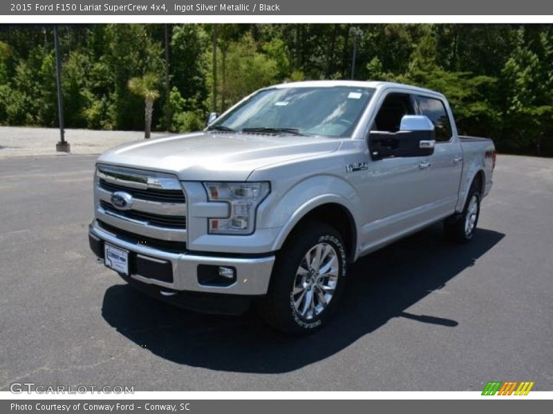 Ingot Silver Metallic / Black 2015 Ford F150 Lariat SuperCrew 4x4