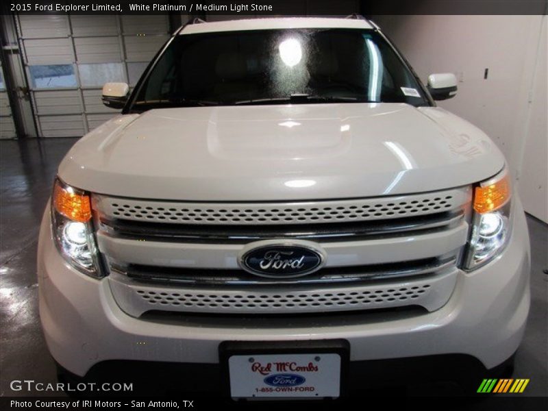 White Platinum / Medium Light Stone 2015 Ford Explorer Limited