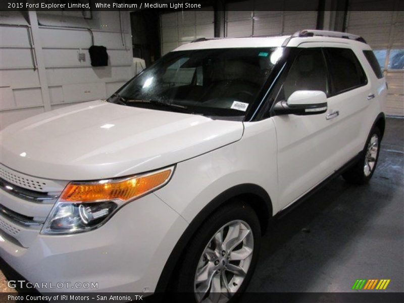 White Platinum / Medium Light Stone 2015 Ford Explorer Limited