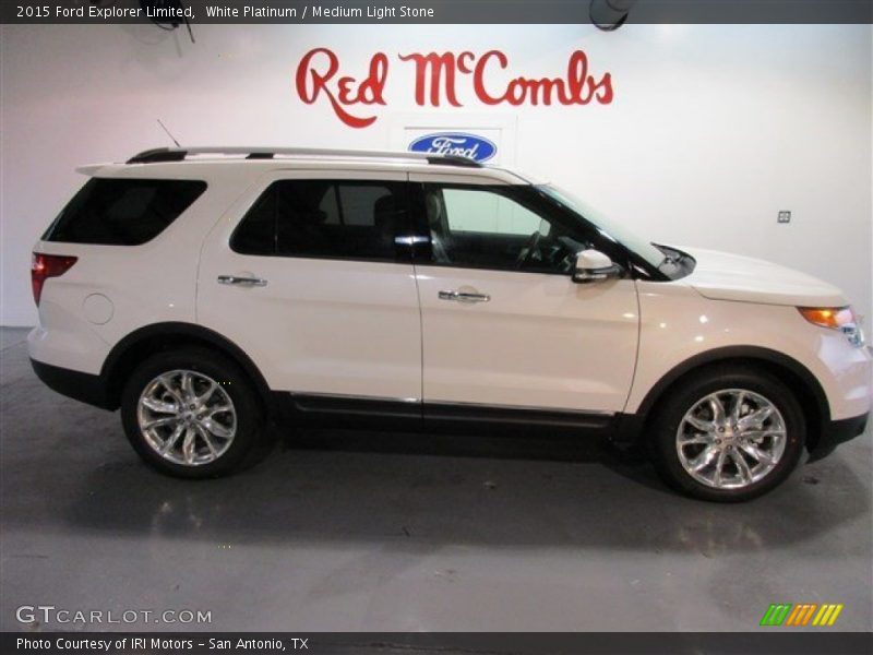 White Platinum / Medium Light Stone 2015 Ford Explorer Limited